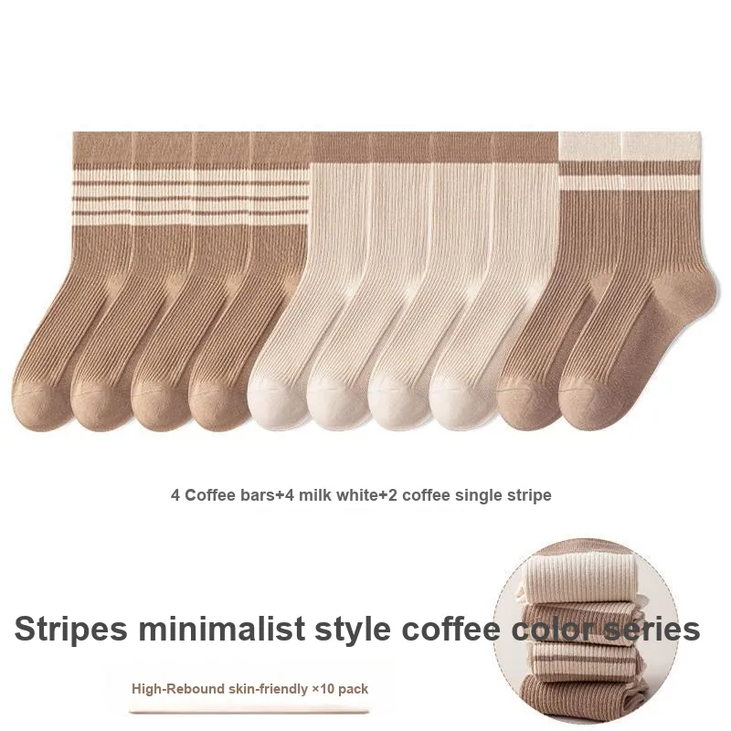 Lan Miao Mid Calf Socks Women's 10 Pack-5