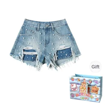 REMOULD Denim Shorts Women's Vintage Blue Shorts Shopping Bag