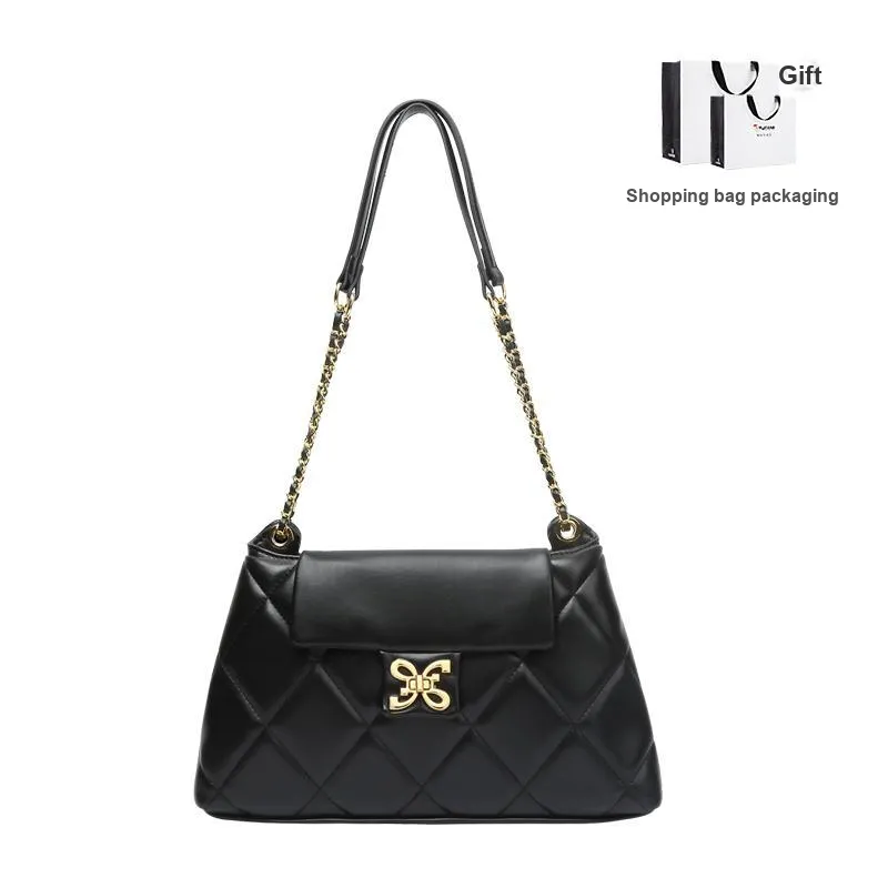 TUCANO PU With Leather Shoulder Bag, Chain Bag, Crossbody Bag, Shoulder Bag Tubas Women's Hepburn Black