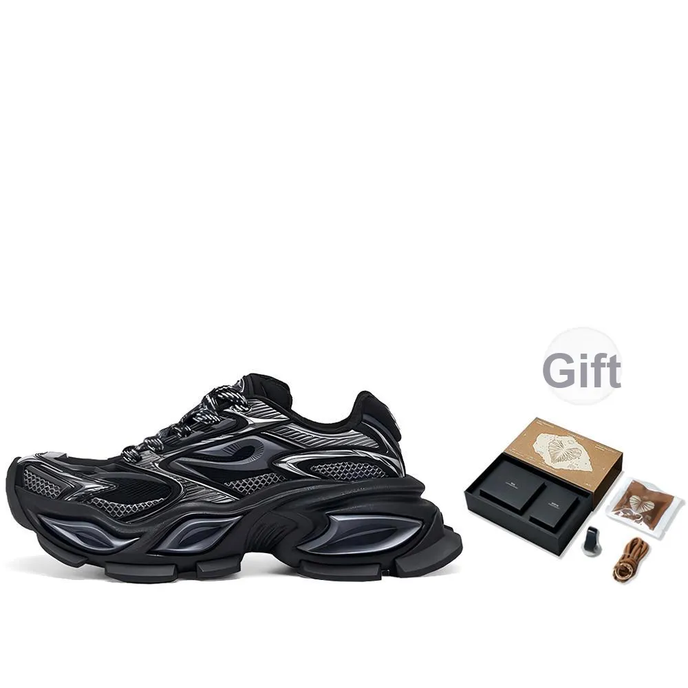 OGR Cushioning Height Increase Low top Chunky Sneakers Unisex Black OG Black
