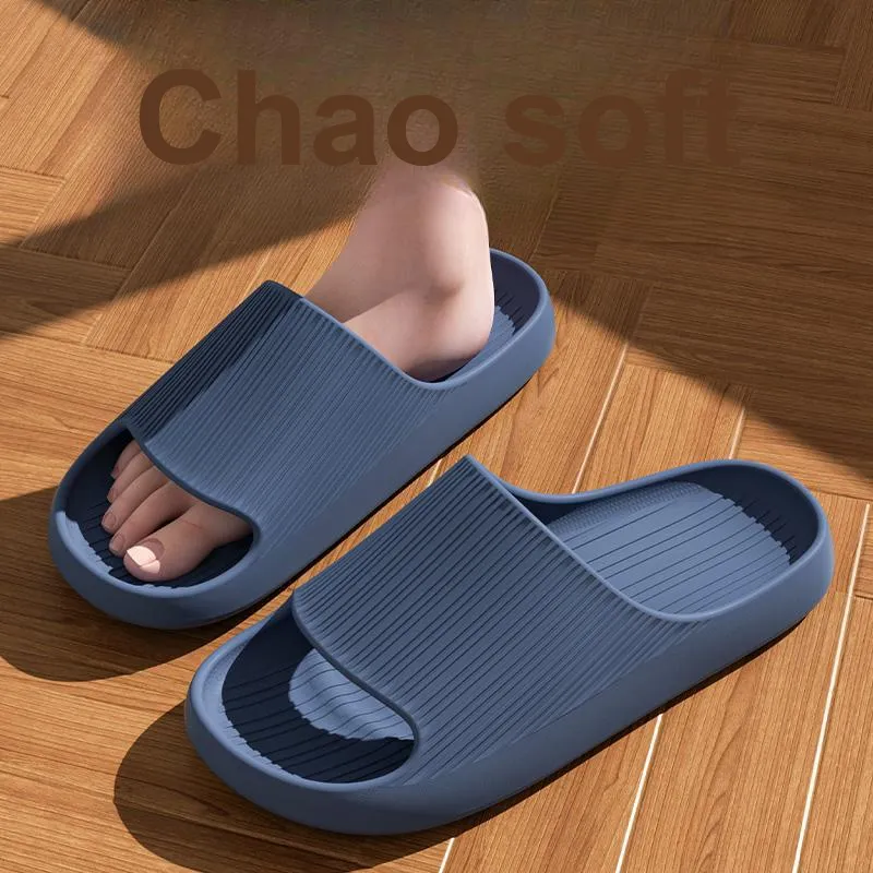 Foot Recreation Summer Minimalist Style Vertical Stripes Eva Anti Slip And Wear Resistant Slippers Home Slippers Unisex-23