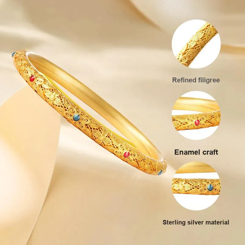 CHOW TAI SENG 990 Fine Silver Bangles Women's-1