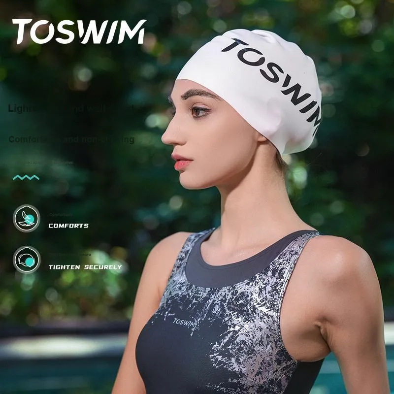 TOSWIM Swimming Caps Silicone Swim Women's-1