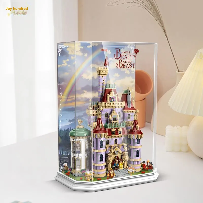 LIGHT YOUR BRICKS Compatibility Building Block 43263 Beauty And The Beast Castle Display Case Model Accessories-3