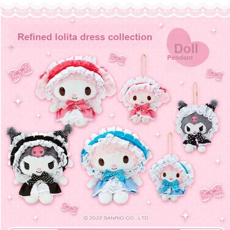 Sanrio Refined Lolita Dress Collection Sanrio Characters Piano Dolls Plush Pendant 13cm High-2