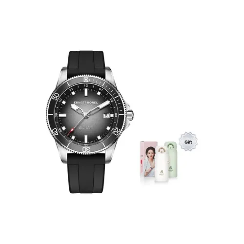 ERNEST BOREL Автоматический Механический Механизм Мужские Часы Часы Черный Циферблат