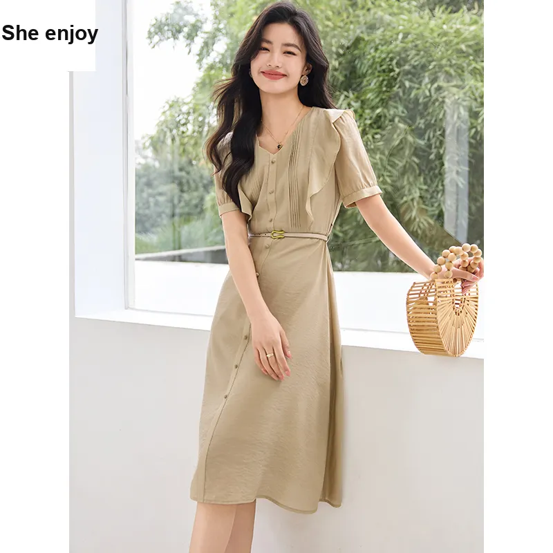She Enjoys Short Sleeved Dress Women's-3