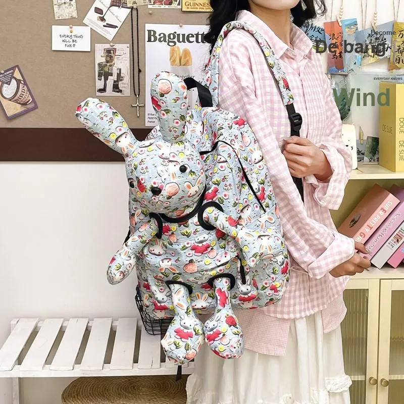 Wolfhorse Oxford Backpack Unisex Green/Blue/Pink-12