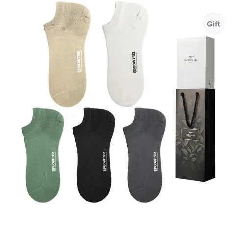 SEPTWOLVES No-Show Socks Men's 5 Pairs Gift Box Sets+Shopping Bag
