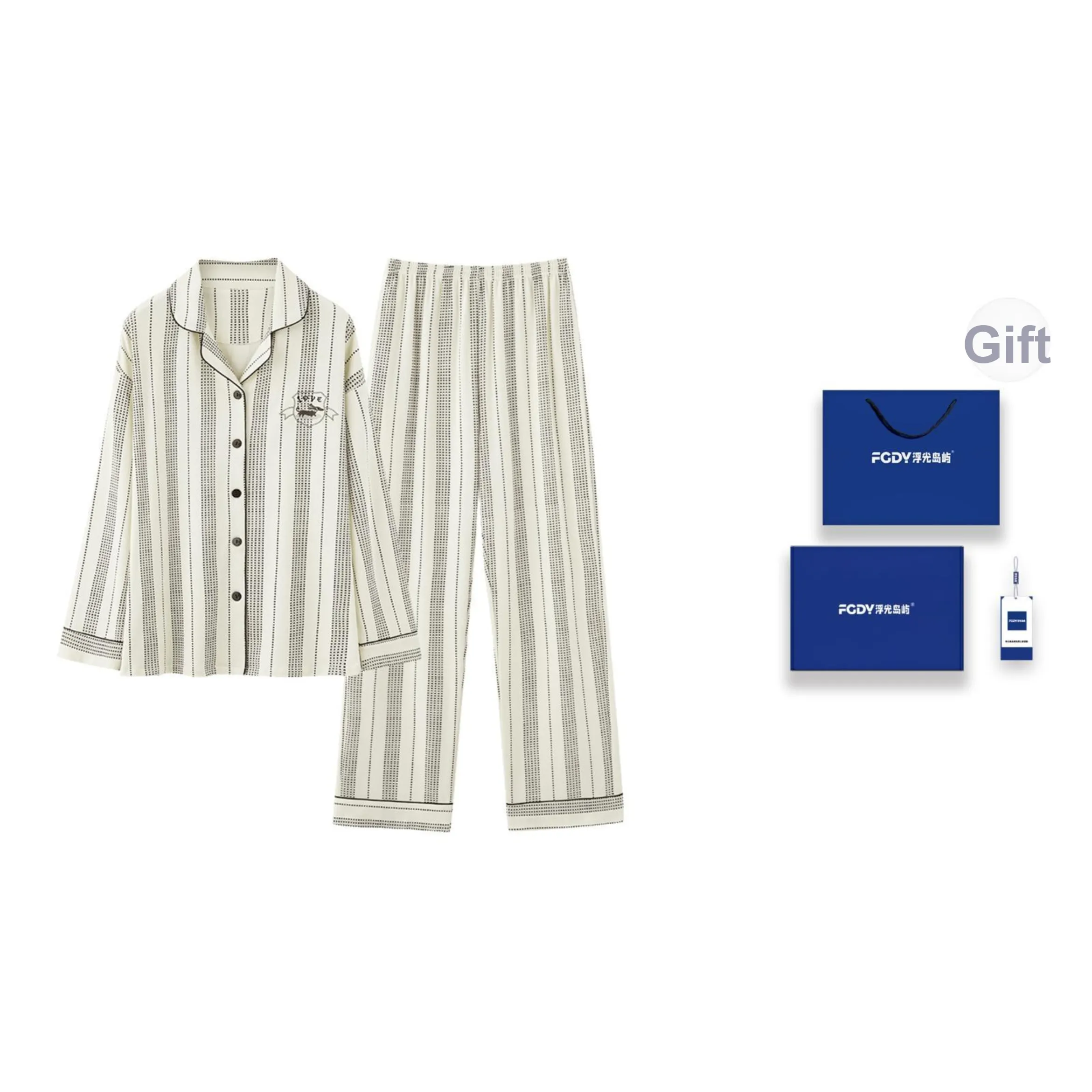 Floating Light Islands Пижама Набор Женский Gift Box Set Бежевый