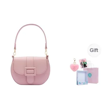 MERIMIES Vegan Eco Friendly Leather Saddle Bag Handbag, Shoulder Bag Regular Women's Cherry Blossom Pink