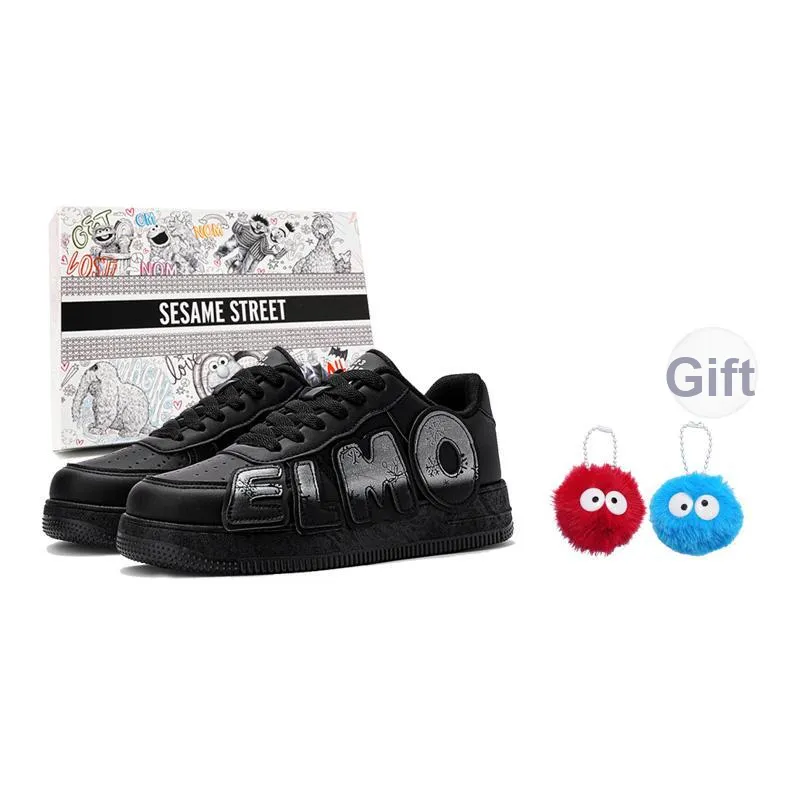 SESAME STREET Warm Cushioning Coverage Wear-Resistant Low-Top Skateboard Shoes Unisex Box-36