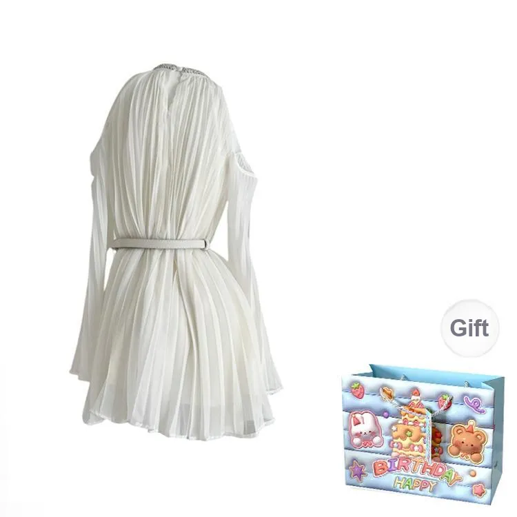 TWOPLUMGIRLS Long Sleeved Dress Women's Milk White-1