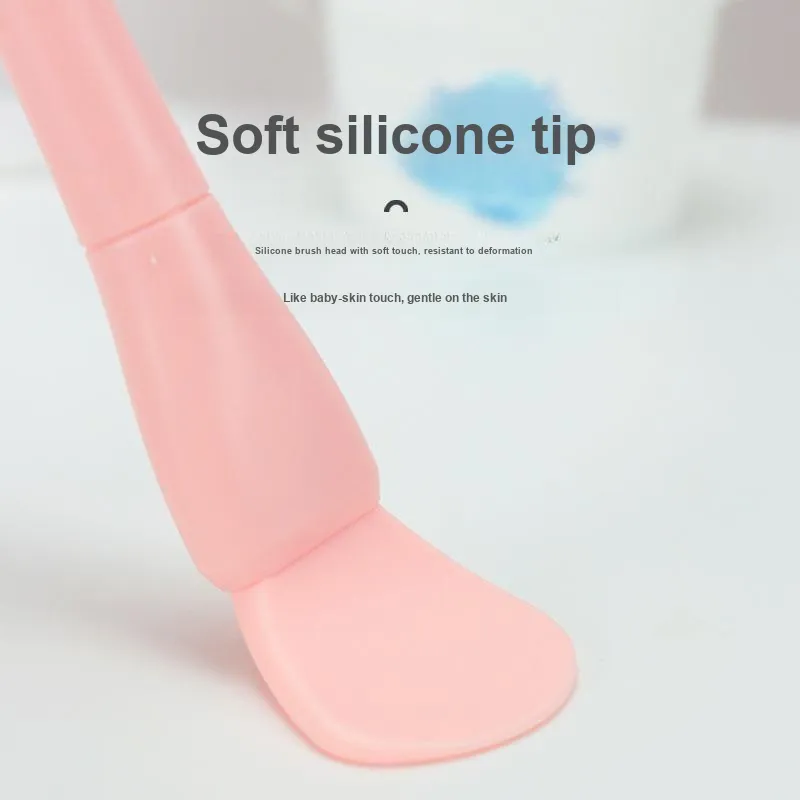 ZHIYIN Fish Tail Mask Brush Silicone Dual Head With Spoon Clay Mask Application Brush And Mixing Stick-5