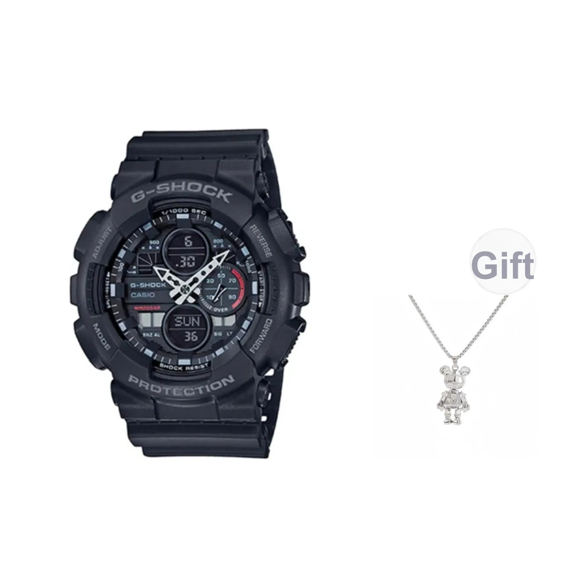 SHOCK Черный Воин Винтажный стиль Dual Display Единорог Спортивные часы Кварцевый механизм Циферблат Унисекс Черный