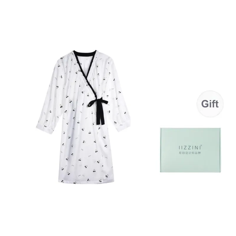 IIZZINI Nightgown Women's Beige White Black-6