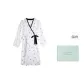 [Gift Box Set]Beige, White, Black, Cherry Long-Sleeved Women's Nightgown