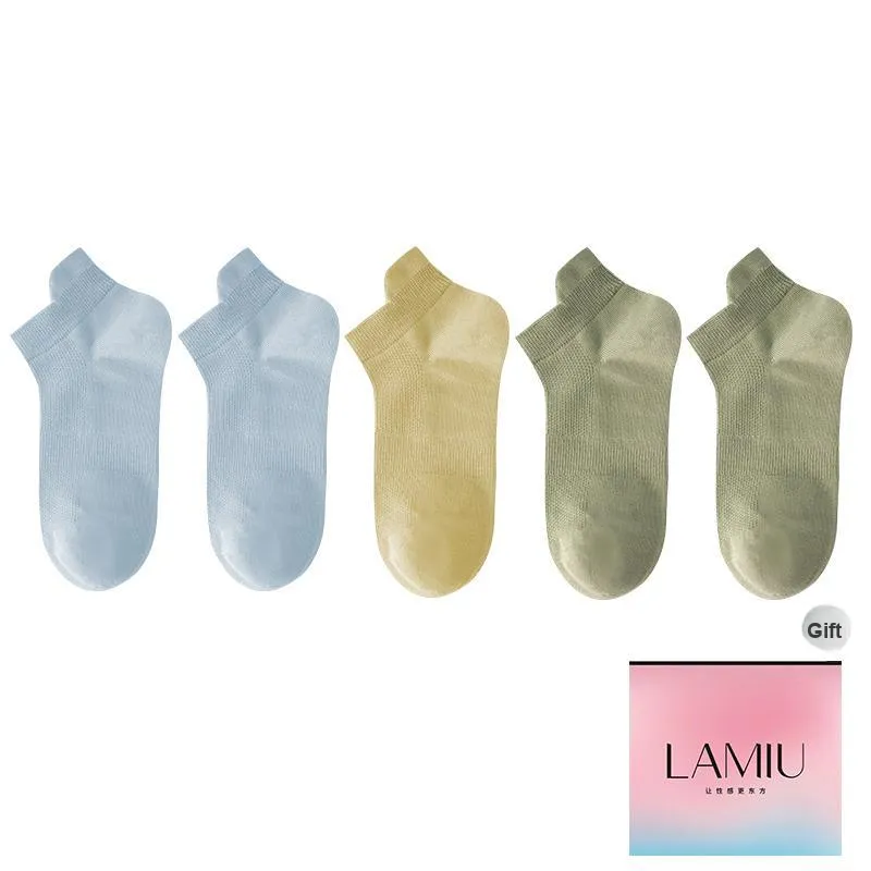 Lan Miao Ankle Socks Women's Shopping Bag 5 Pack-36