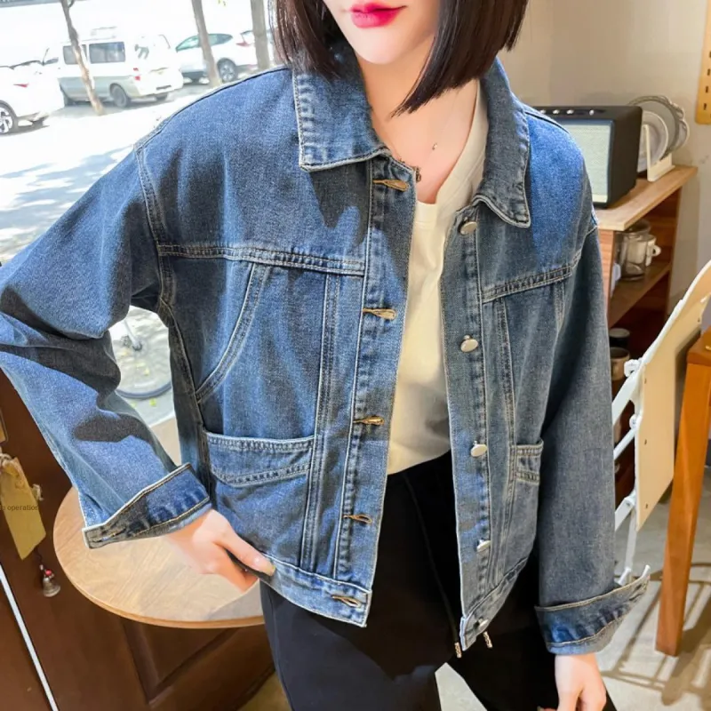 Tonlion Denim Jacket Women's Light Blue-4