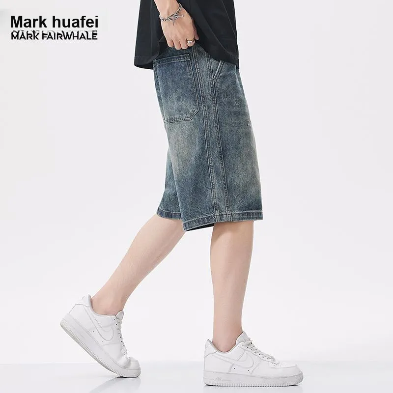 FAIRWHALE Denim Shorts Unisex Blue-2