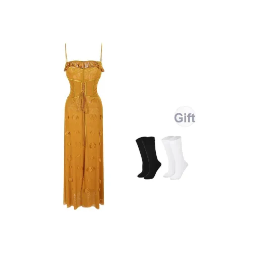 BSEVENI Slip Платье Женское Желтое