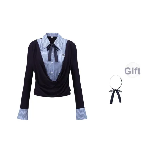 DGOLD Поло-рубашка с длинным рукавом и воротником женская