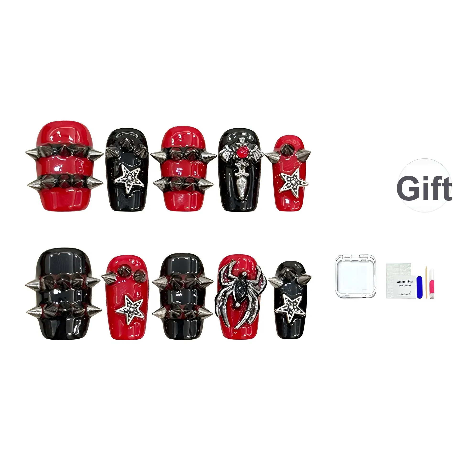 JINGCHANXUE [Панк Рок] Готический Штифт Фальшивая Погоня Короткий ЛАДЬЕР Черный Красный Jump Цвет Металл 14 мм