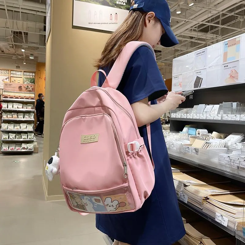 Wolfhorse Nylon Backpack Unisex Pink/Blue/Black/Purple-5