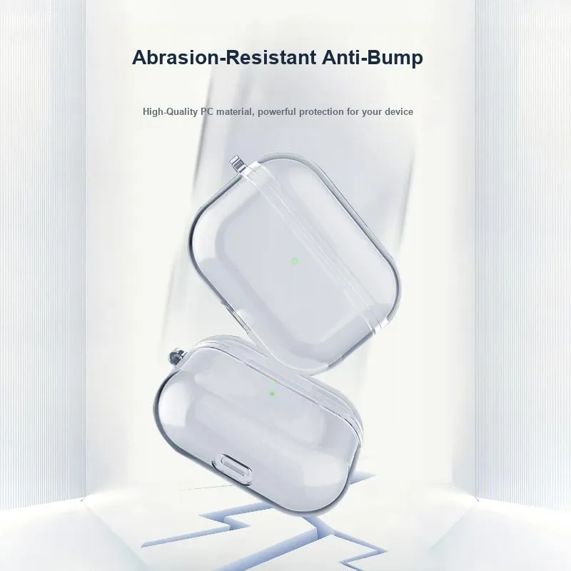 PERFECTSIGHT For AirPods 1/2/Pro PC Impact Resistant Scratch Resistant Stain Resistant Transparent Headphone Cases-7