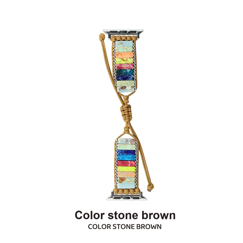 Vobafe Watch Band Apple Compatibility Original Stone Woven Rope Material-3