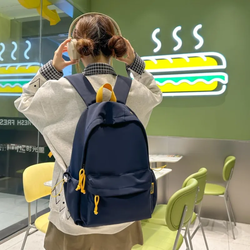 Single Warehouse Nylon Backpack Unisex White/Black/Blue/Red/Yellow-10
