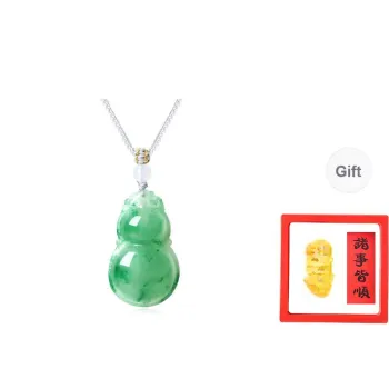Zheng Tai Fook African Emerald Jade Necklaces Women's