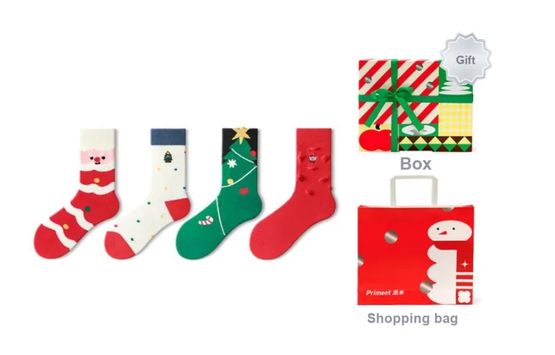 Primeet Mid Calf Socks Unisex Box 4 Pack-4