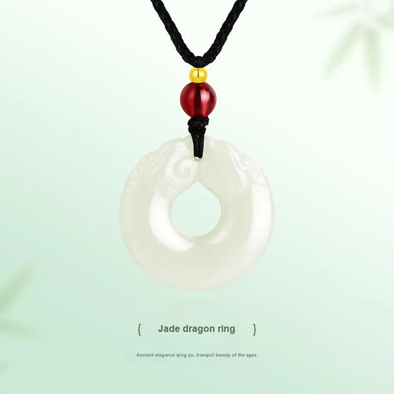 JINLIUFUJIXIANG Hetian Jade Necklaces White Jade/Pale Greenish White Jade Unisex-2