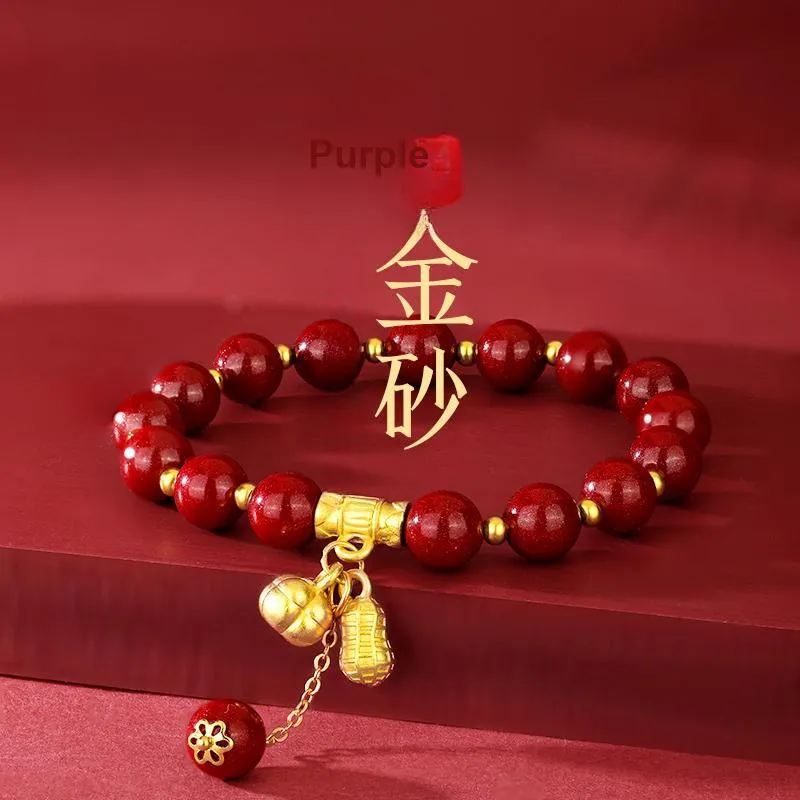 JINLIUFUJIXIANG Reconstructed Cinnabar Bracelets Unisex-1