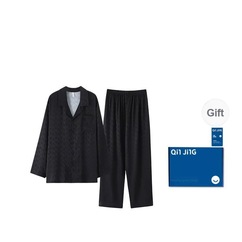Qin Jing Pajama Set Men's Matte Black-0