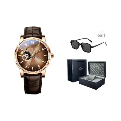 PONIGER Механические Мужские Часы Черный Циферблат P5,19 A