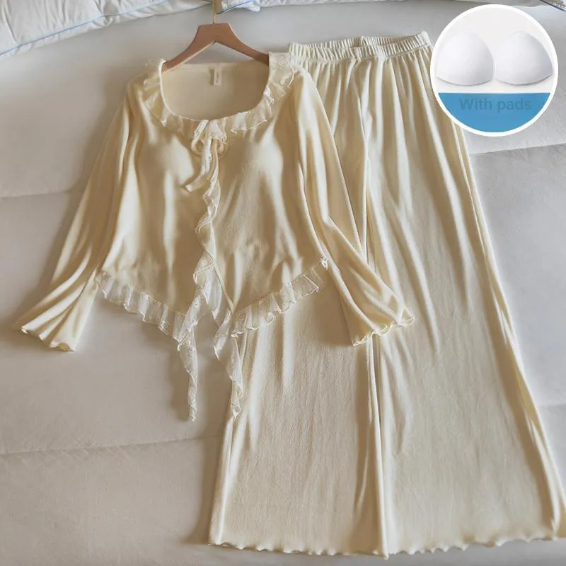 Sleeping Beauty Pajama Set Women's Light Yellow-1