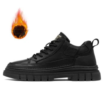 YEARCON Work Boots Men Low Top Chestnut Brown, Agate Black