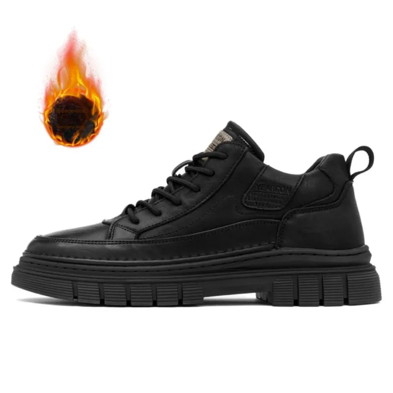 YEARCON Work Boots Men Low Top Chestnut Brown, Agate Black-0