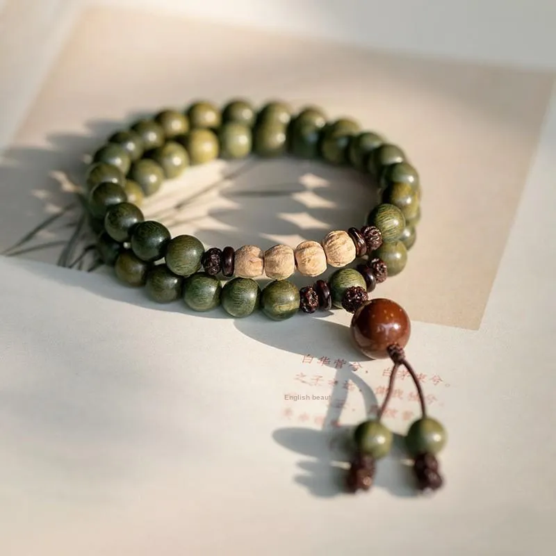 Zheng Baifu Green Sandalwood Bracelets Unisex-5