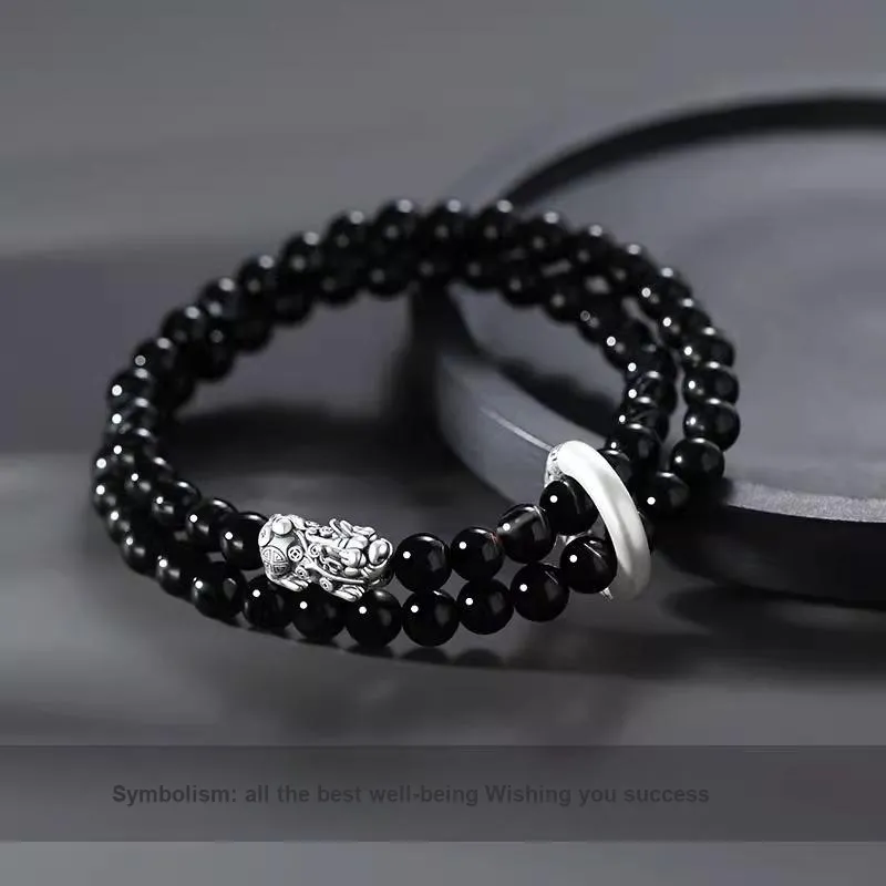 Lang Wind Obsidian Bracelets Unisex-5