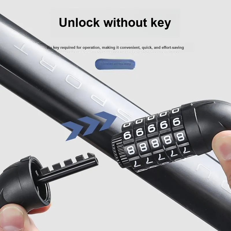 TOSUOD Bicycle Locks Aluminum Alloy Lock Core PVC Tube Coded Lock-4