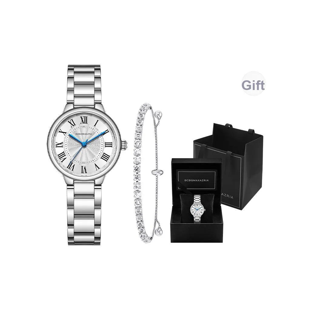 BCBGMAXAZRIA Кварцевый механизм, Женские часы, 32 мм, Серебряный