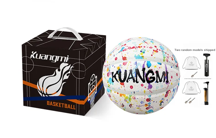Kuangmi Microfiber Leather Basketball White Size 7 Ball Training Unisex-5