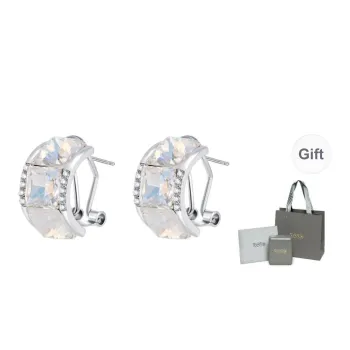YPYN Alloy Stud Earrings Women's Silver