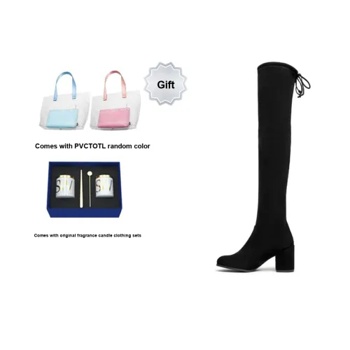 Stuart Weitzman SW Tieland Высокие сапоги Женские Черный Аромат Свеча Набор + PVC Тоут