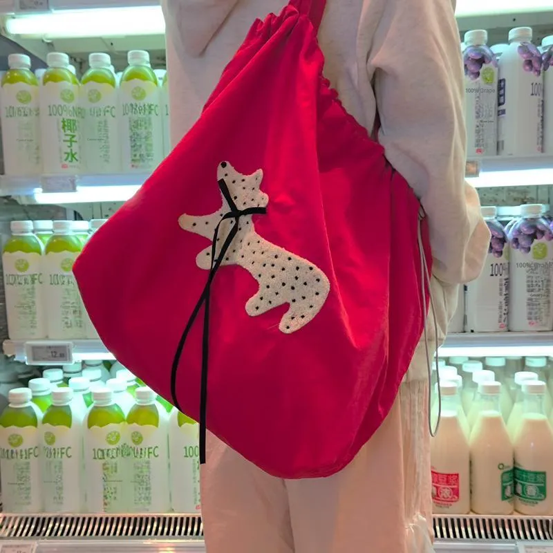 SUN ERATH&U Nylon Shoulder Bag Women's Red Puppy-7