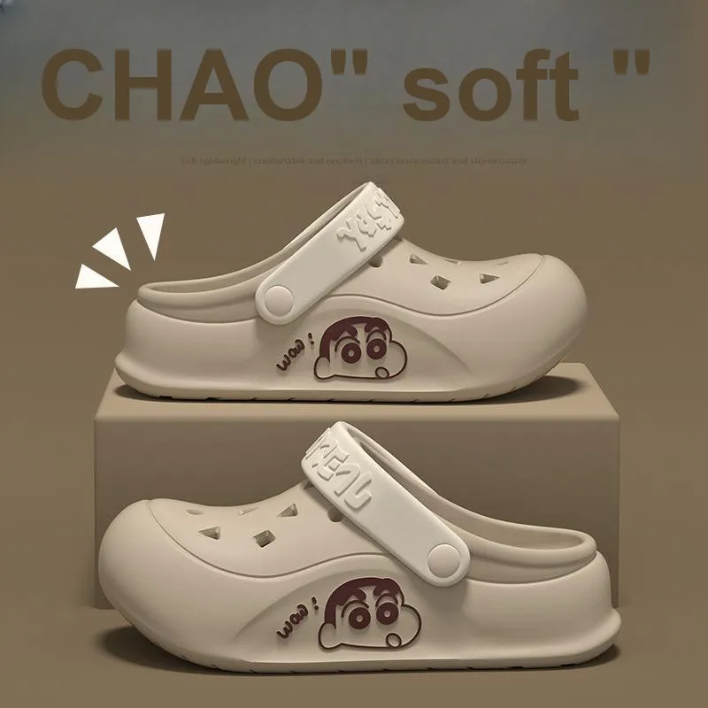 Ming Sheng Crayon Shin Chan Clogs Summer Platform Squashy And Bouncy Feeling Cute Slip Resistant Versatile Slippers-2