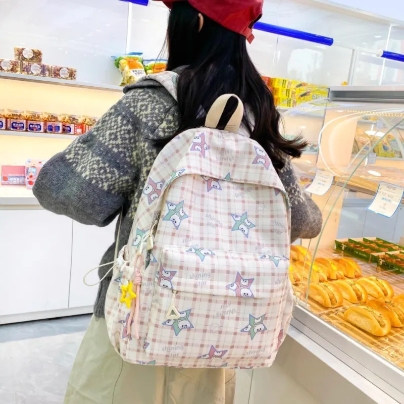 URBAN FOREST Nylon Backpack Unisex Blue/Green/Purple/Pink/Black-10